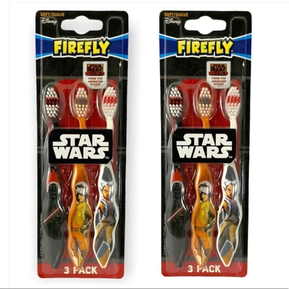 Star Wars Firefly Toothbrushes Disney Kids Two 3 Packs (6 Toothbrushes)